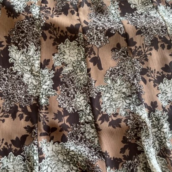 Christopher & Banks Midi Skirt Size 6 Floral Pattern A-Line Side Zip w/Liner - Picture 4 of 8